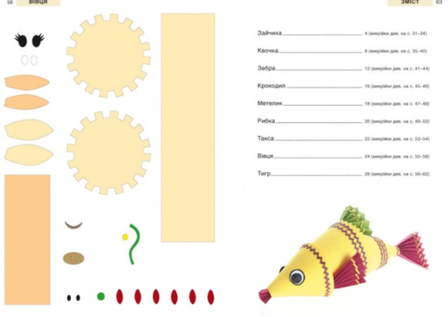 Об’ємні фігурки тварин з паперу