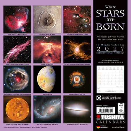 Настенный календарь. Where the Stars are Born 2027 (Где рождаются звезды 2027)